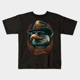 Retro logo with animal Eagle Kids T-Shirt